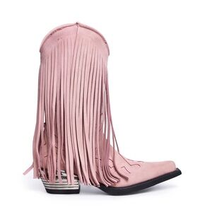 New Rock PINK WEST C6 FRINGE COWBOY BOOTS size 39 8.5